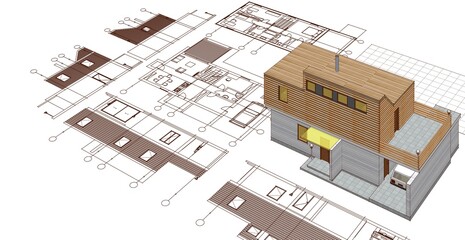 architecture modern house 3d illustration