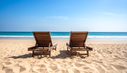 Fototapeta premium lounge chairs on the beach