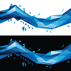 Water Splash Abstract Polygon vector. Water wave Polygonal Low Poly Illustration. Water splash Logo for brand