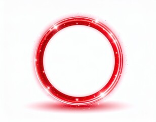 Red circle frame with sparkling highlights