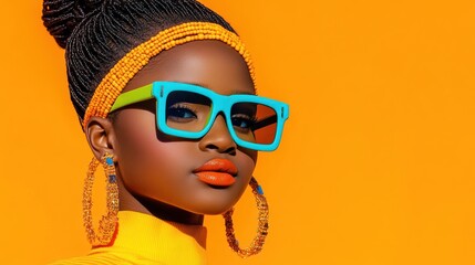 Vibrant Fashion Portrait:  A Stylish Woman in Bold Colors