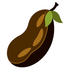 Fototapeta premium Tamarind isolated fruit silhouette
