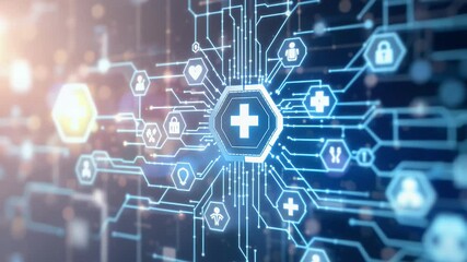 Digital Health Network: Futuristic Medical Technology and Data Connection - Powered by Adobe