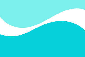 Abstract minimalistic simple modern sea background with space for text. Ocean wave shape on white, flat vector design. A wavy separator with a bend for a web page, banner, title, or social media post