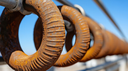 Coil factory, Painted transformer coils drying on a stainless steel rack.