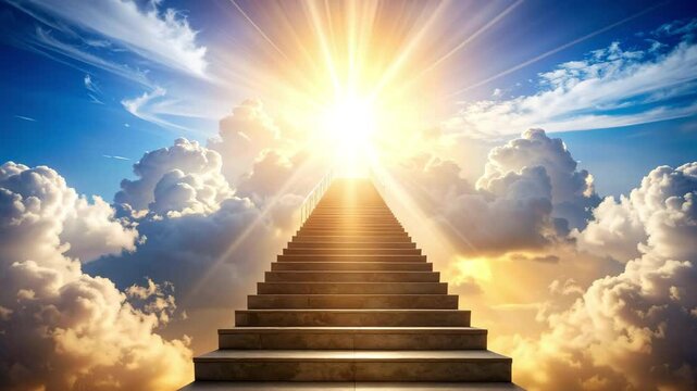Stairway Up to the Light in the Heavenly Sky