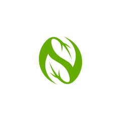 Initial Letter N Leaf Logo. icon, nature, water, tree, spring, floral,