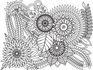Flowers Coloring Pages For Adultes