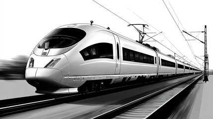 Fast modern high speed rail illustration