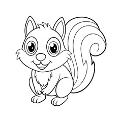 Adorable Cartoon Squirrel Coloring Page Fun for Kids and Adults