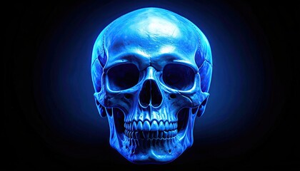 Glowing blue skull