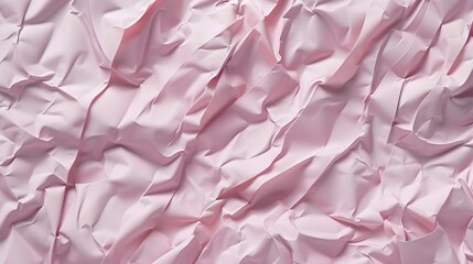 High-resolution crumpled paper texture in soft pastel pink, with subtle shadows and wrinkles for a realistic tactile look.
