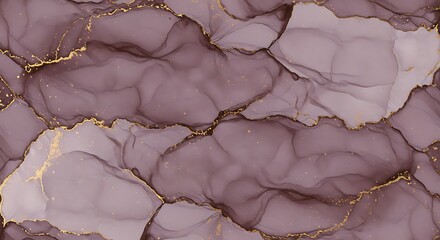 Abstract mauve inkscape with golden veins and glitter accents, creating a luxurious marble effect