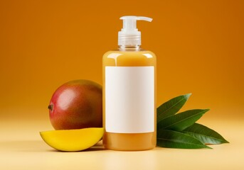 Tropical Fruit Skincare Arrangement with Vibrant Packaging Scene