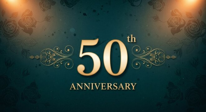elegant golden 50th anniversary celebration background