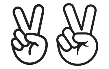 Two hands showing peace sign hand gesture victory sign