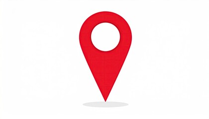 Red map marker on white background