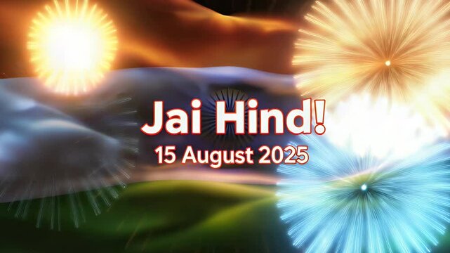 Jai Hind! India Independence Day Celebration with Fireworks, August 15, 2025