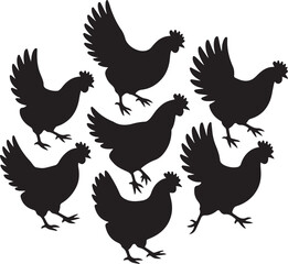 Rooster silhouette illustration poultry animal