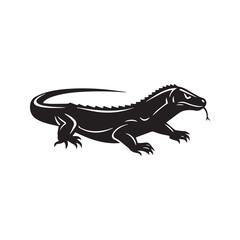 Komodo Dragon Silhouette Vector Illustration Isolated