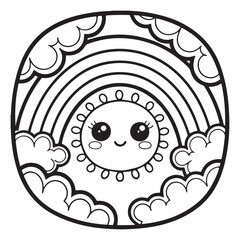 Obraz premium Comfy Kawaii – Cute and Easy Coloring Pages for Teens and Adults | Relaxing Japanese-Inspired Designs | Print