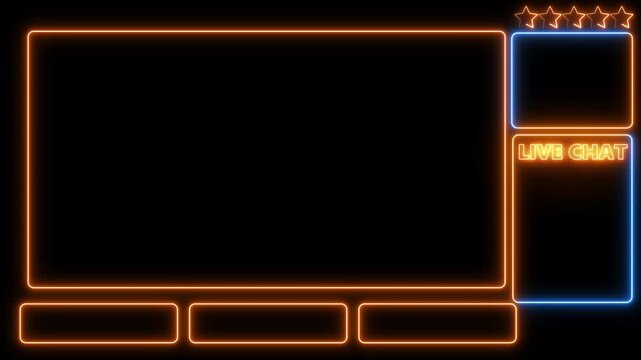 Neon stream overlays intermission screen,,futuristic twitch overlay, stream starting soon,intermission screen, stream overlays, animated