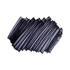 black marker pen paint stroke on transparent background