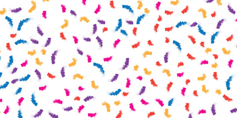 Colorful Abstract Brushstroke Pattern on White Background with Playful Texture and Seamless Design, Perfect for Backgrounds, Art Projects, and Creative Abstract Use.