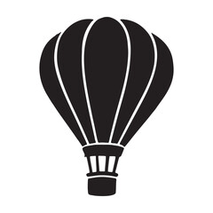 Naklejka premium Black Silhouette Hot Air Balloon Icon Design vector