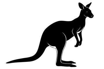 Vector art of silhouette of a kangaroo 