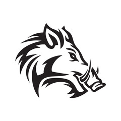 Wild Boar Head Silhouette Vector Illustration Isolated