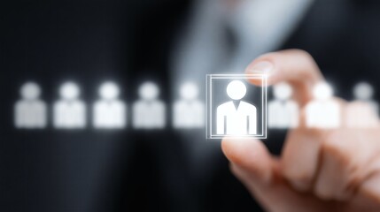 Un recruteur des ressources humaines choisi le profil idéal pour un poste dans le cadre d'une campagne de recrutement