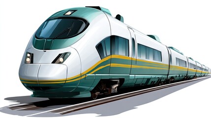 Fototapeta premium Modern highspeed train illustration