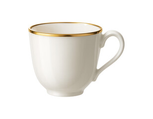 Delicate bone china espresso cup with a gold-rimmed edge, providing an elegant touch to a formal dining room.