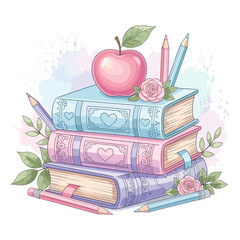 Watercolor Sublimation Book Stack

