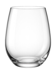 A stemless wine glass made of clear glass, ideal for casual gatherings on an apartment balcony.