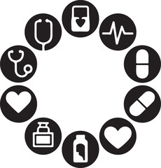 Hospital and medical health care First Aid Kit icon silhouette vector illustration