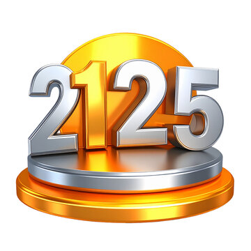 Number sequence displayed on a gold and silver pedestal