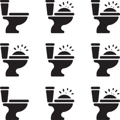 toilet icon clean simple silhouette black vector illustration