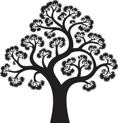 Obraz premium tree silhouette, editable vector image