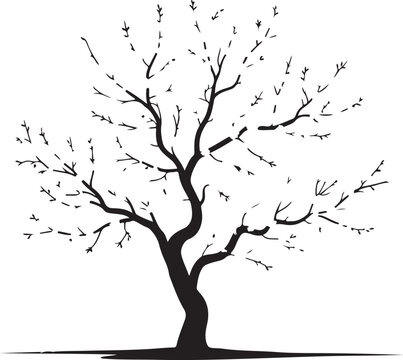 tree silhouette, editable vector image