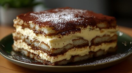 Layers of rich tiramisu dessert.