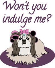 Shih Tzu Dog Grooming Clipart.