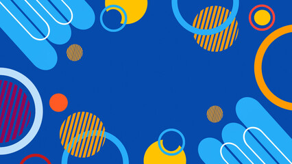 Abstract background with colorful geometric shapes like circles, triangles, and lines. Modern and dynamic design, perfect for posters, banners, presentations, and creative digital content.