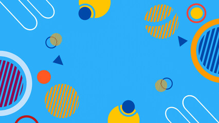 Abstract background with colorful geometric shapes like circles, triangles, and lines. Modern and dynamic design, perfect for posters, banners, presentations, and creative digital content.