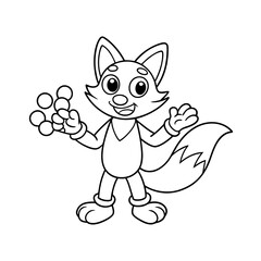 Obraz premium Fox Juggling Jellybeans Coloring Page