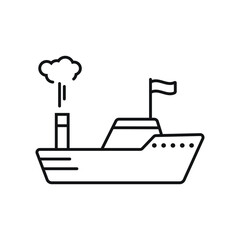 Cargo ship icon. sea transportation symbols; steamship, motor ship, tanker isolated  image on white background. Logo . Travel by water, cruise, wander, sailors, boat