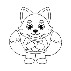 Obraz premium Fox Wearing Marshmallow Outfit Coloring Page