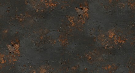 Dark Rusted Metal Texture Seamless Pattern