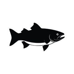 Elegant monochrome silhouette illustration of a sleek and streamlined fish profile